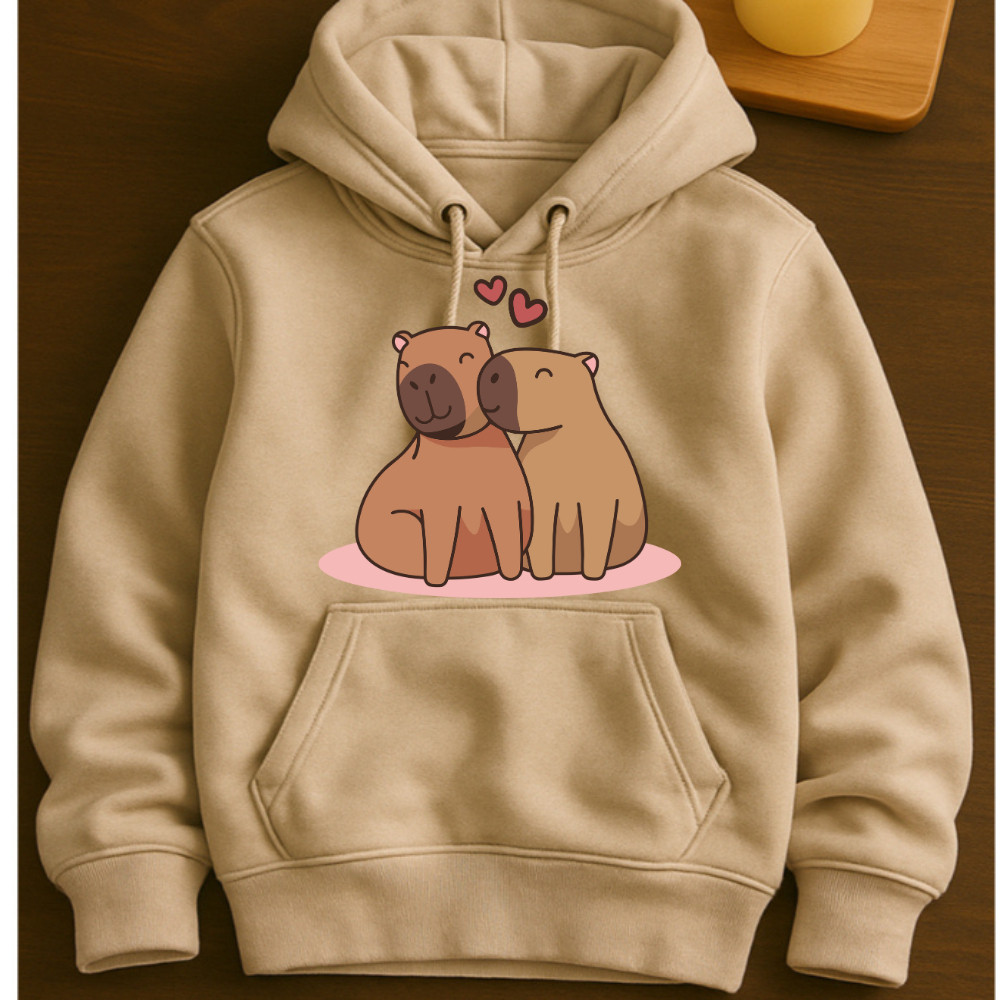 Moletom Canguru Premium Flanelado Algodão Confortável Infantil Estampado Capivara Unissex