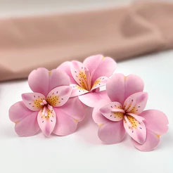 Flor de Papel Realista Astromélia Kit 12und - ótima para decoração de bolos