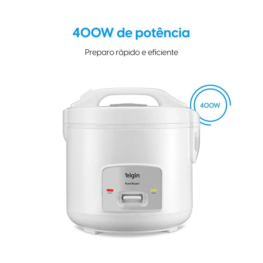 Panela De Arroz Elétrica Elgin 5 Xicaras 1L Branca 400w — imagem 2 de 2