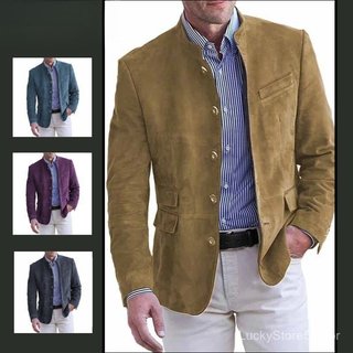 Jaqueta Casual de Camurça para Homens, Outono e Inverno, Jaqueta Simples para Negócios Diários ADOK