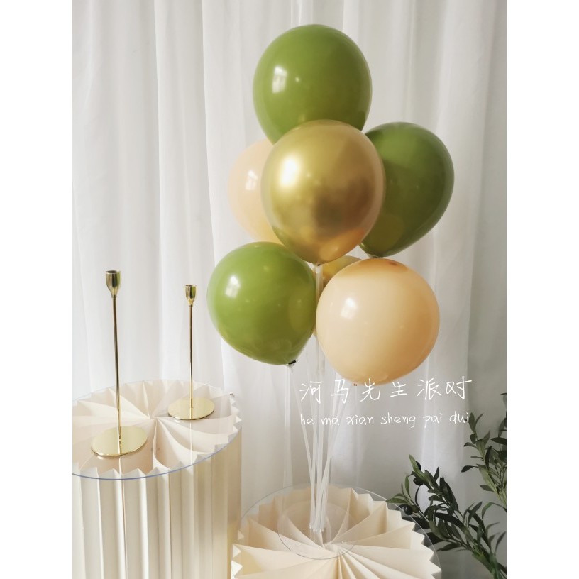 Bola balão decoração Retro verde Mori tema balão mesa flutuante ins influenciador coreano decoração de aniversário balão
