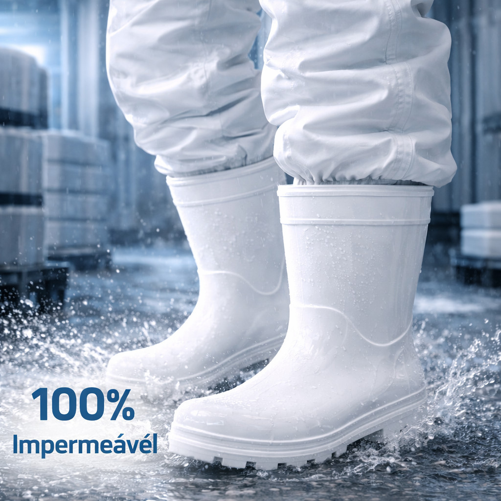 Bota Botina Galocha Impermeável Com CA Produto Original Para Açougueiro Roça Limpeza Hospital