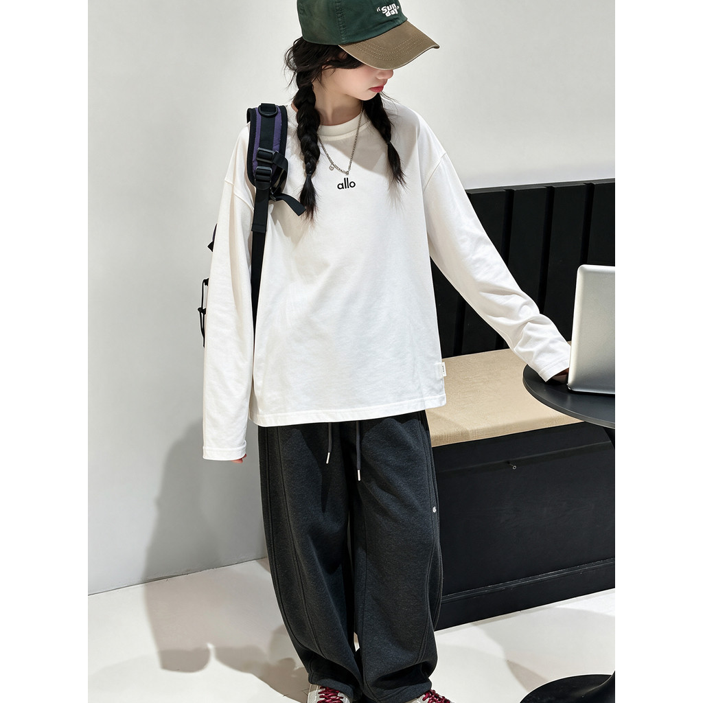 Meninas de manga comprida camiseta primavera outono 2026 novo estilo Casual estilo ocidental All-Match camisa de fundo g