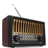 Rádio retrô portátil AM/FM com USB e Bluetooth
