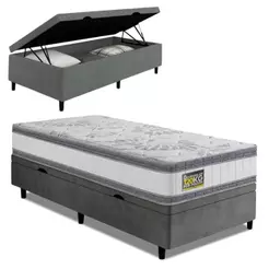 Cama Box Baú Colchão Molas Ensacadas D33 Double Face Hellen - Suporta até 120 kg