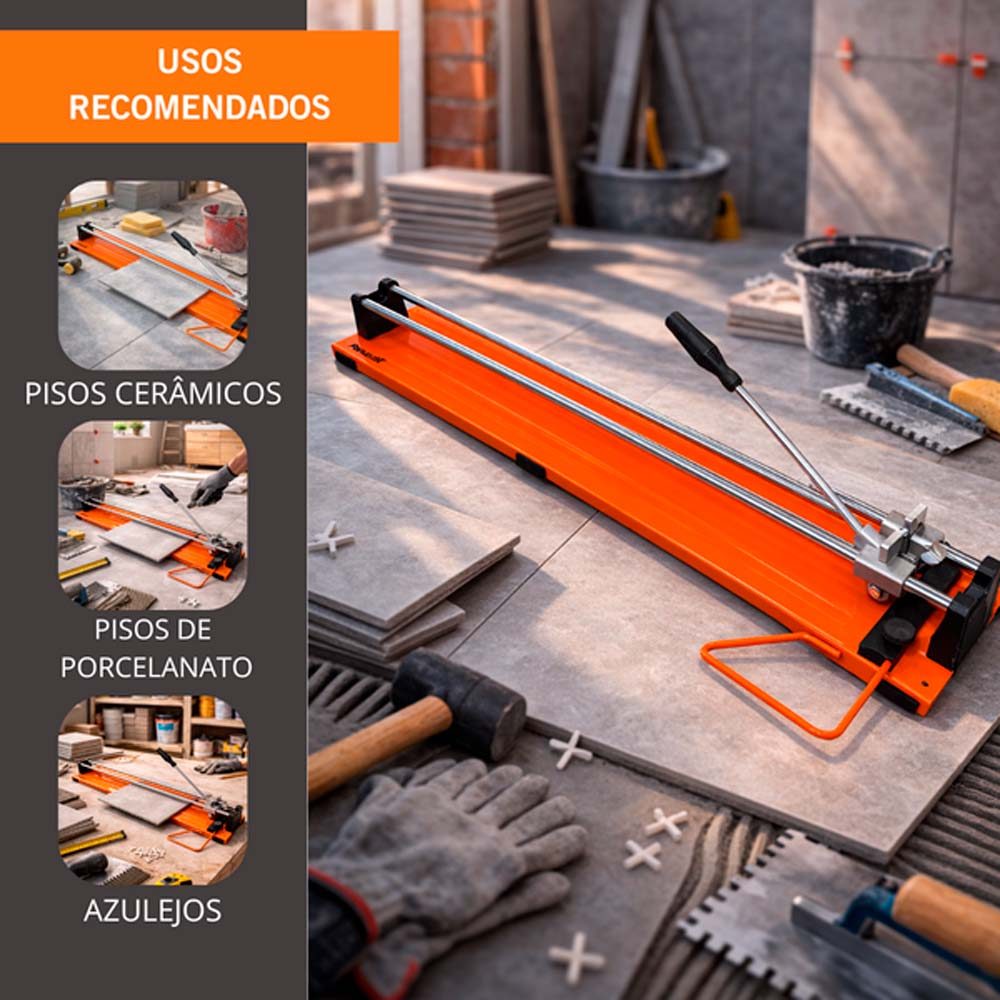 Cortador de Piso e Azulejo Famastil F42 03 90cm Corte 10mm Apoio Base Emborrachada — imagem 2 de 2