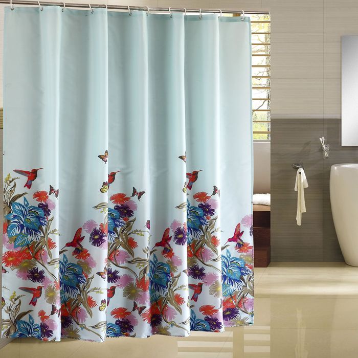 Xiaoyu cortina de chuveiro Floral à prova d'água, espessada, à prova de mofo, cortina divisória para banheiro, 240 Black