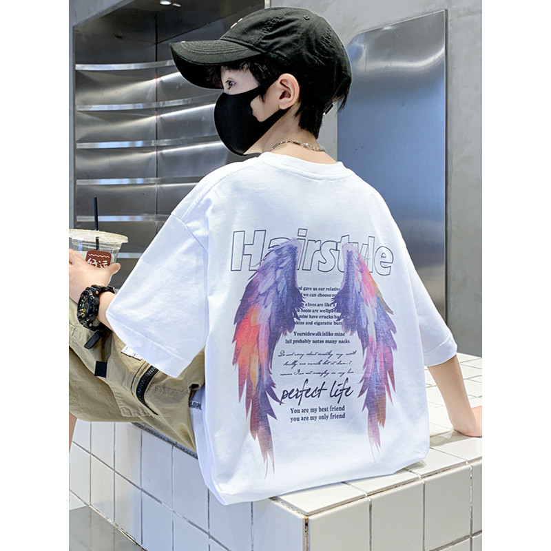 Crianças roupas infantis meninos camiseta de manga curta roupas de verão 2025 novo estilo infantil puro algodão meninos 