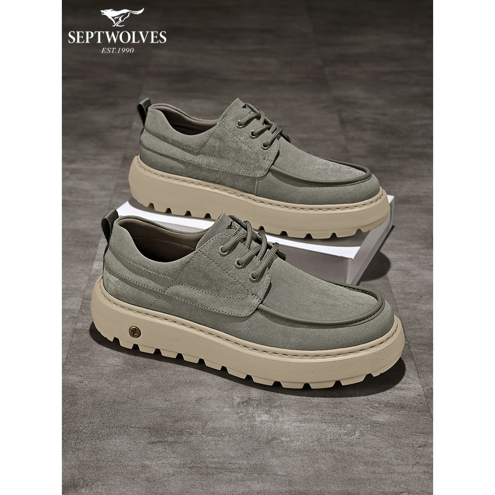 Sete lobos sapatos de pano masculino 2026 verão novo estilo sapatos casuais sola macia aumentando sapatos masculinos All