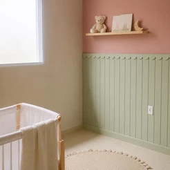 Kit 4 Réguas Babadinho Decoração Quarto de Bebê Acabamento Shiplap Parede Boiserie MDF Cru 3mm 75cm