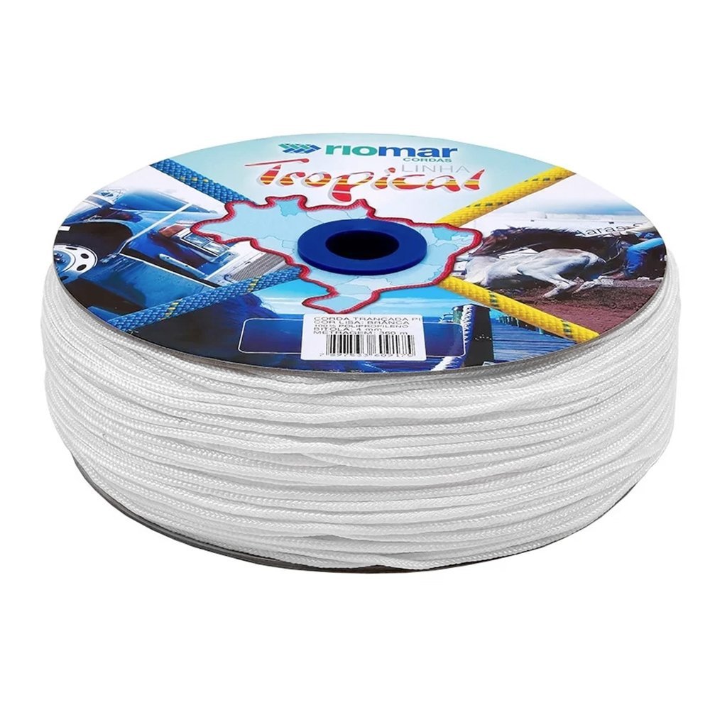 Carretel de Corda Polipropileno Branca Riomar 8,0 mm para Construção e Jardinagem