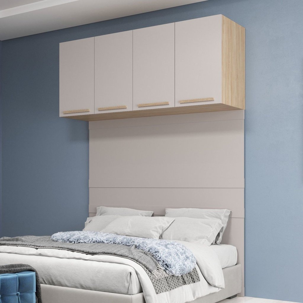 Módulo Ponte Aéreo 170cm San Diego Bege/Aveiro Oak/Cinza Urbano Cinza