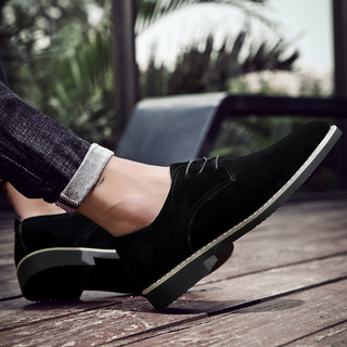 Sapatos masculinos de camurça, couro genuíno britânico, cano baixo, camurça, sapatos casuais, versão coreana, sapatos de