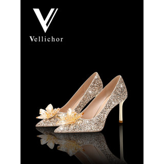 Sapatos de casamento femininos 2024 novo estilo sapatos de noiva strass cristal Hexiu casamento dois Wear champanhe cor 