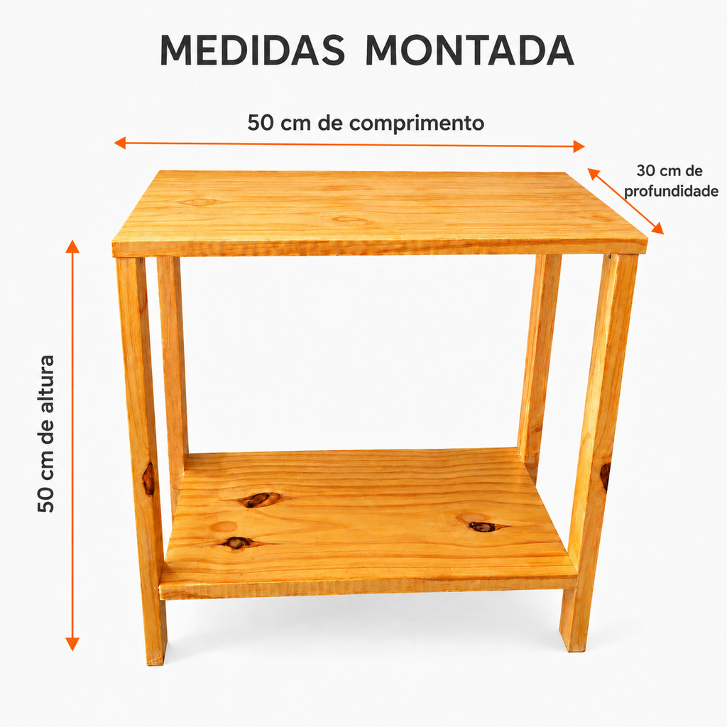 Sapateira Multiuso Madeira Pinus 2 prateleiras