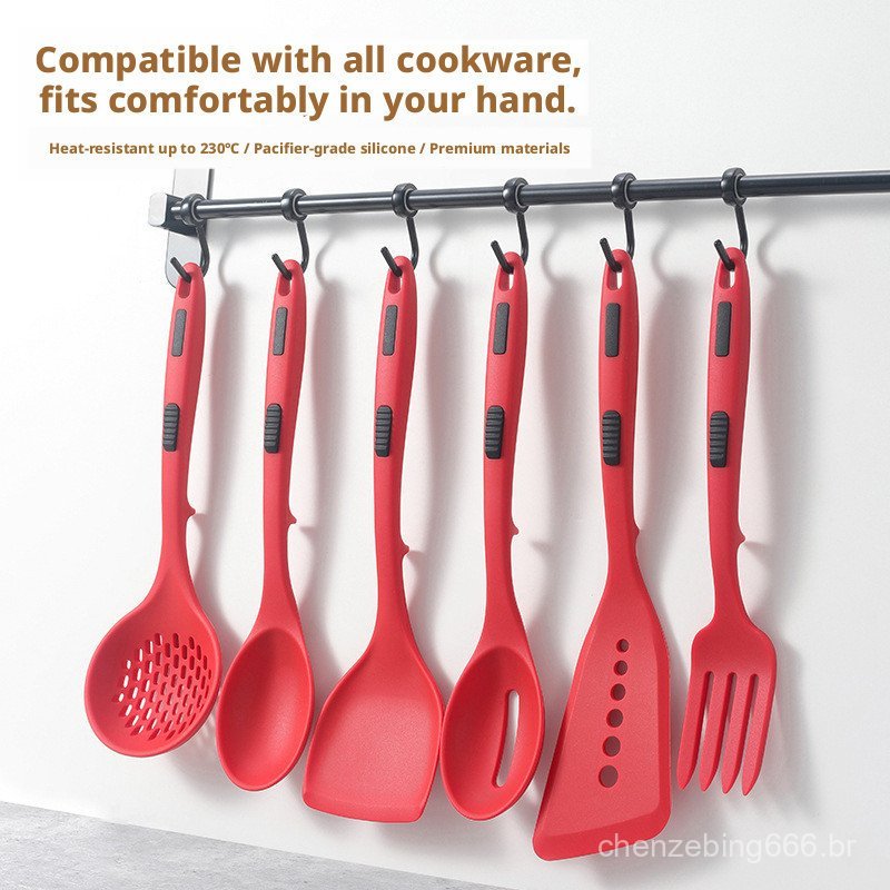 Conjunto de utensílios de cozinha de 6 peças Espátula de silicone Conjunto de panelas antiaderentes Espátula de silicone