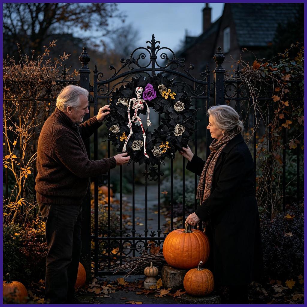 Grinalda De Varanda De Halloween , Sinal De Destaque De Exibição De Assombrada Falsa , Decoração De Porta Para Casa , Ap