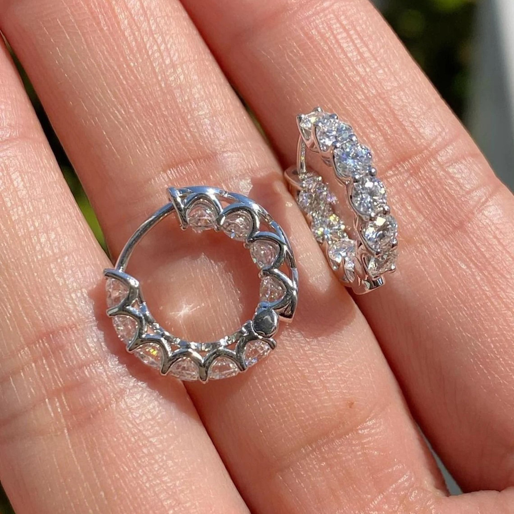 Brincos transfronteiriços de alta qualidade, brincos leves de diamante de luxo, moda europeia e americana, brincos de di