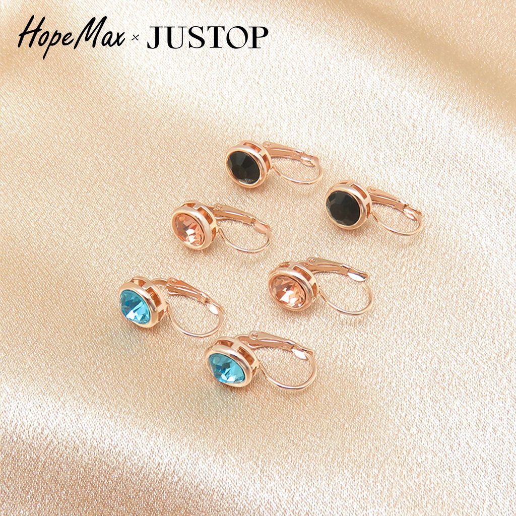 JUSTOP Moda Retro Brincos Simples Brincos de Zircão cravejados de diamantes Brincos de diamante Brincos Joias