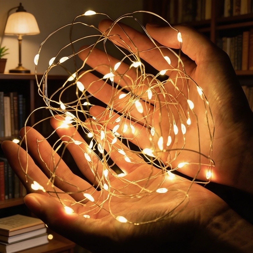 Kit C  5/10/20 Unidades Fio Fada Cordão Luz Leds 2 Metros Díodo Emissor De Luz Reutilizável Segurança Leds Decoração