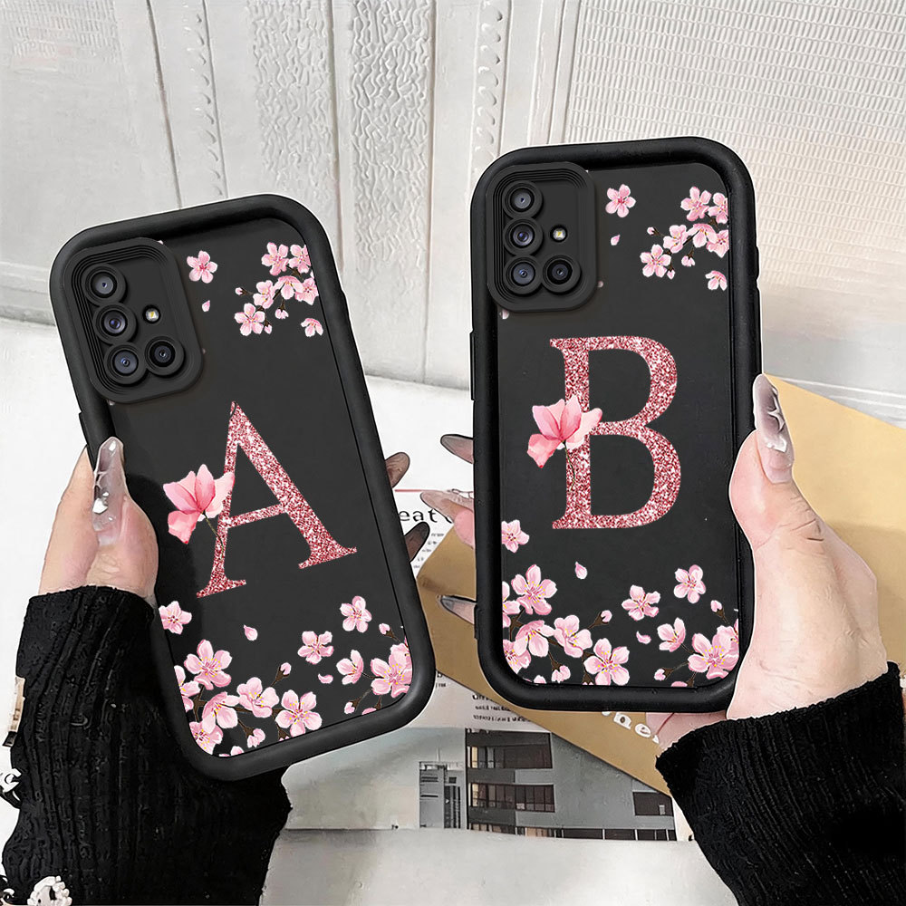 Capinha Flor Para Samsung A71 4G Capa Com 26 Letras Personalizada Silicone Macio Anti‑Queda Proteção Case JGS — imagem 2 de 2