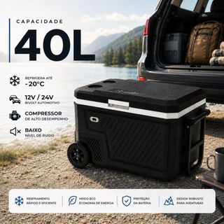 Geladeira Portátil 40L C/ Roda Geladeira Para Churrasco Geladeira Para Viagem Geladeira Para Lazer