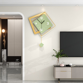 Estilo creme relógio de parede balanço luz luxo High-End moderno e minimalista relógio sala estar decoração silencioso r