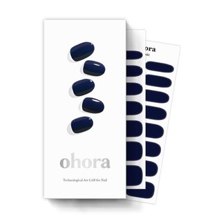 OhoraSemiCurredGelNailStrips(NRoyalNavy)-Azul,Sólido,Compatível com Qualquer Lâmpada UV/LED,Qualidade de Salão,Longa Dur