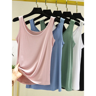 Modal camisola feminina verão estilo fino cor sólida sem mangas camisa de fundo fino-ajuste All-match simples interior c