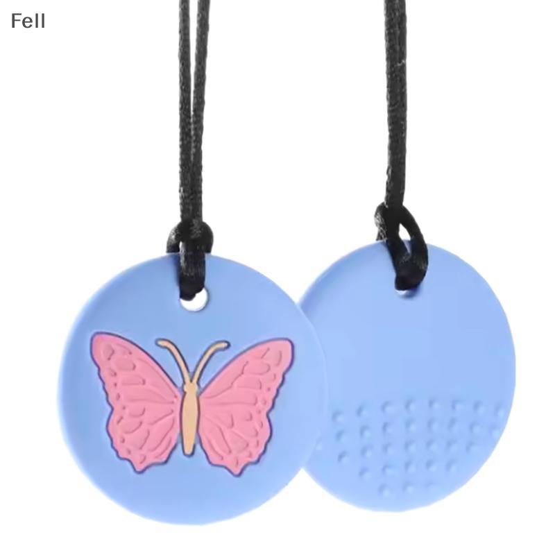 [Fel] Chewy Nelace Borboleta Forma Autismo Tdah Morder Sensorial Criança Silicone Mordedor Mastigar Brinquedo Crianças P