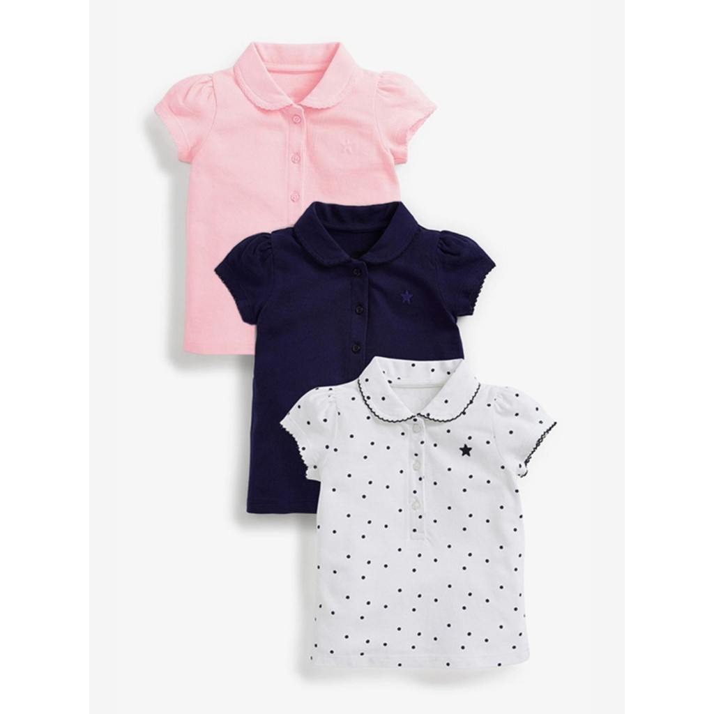 Simples gola POLO verão meninas crianças suor-absorvente puro algodão camiseta estilo Preppy malha bonito exterior nós