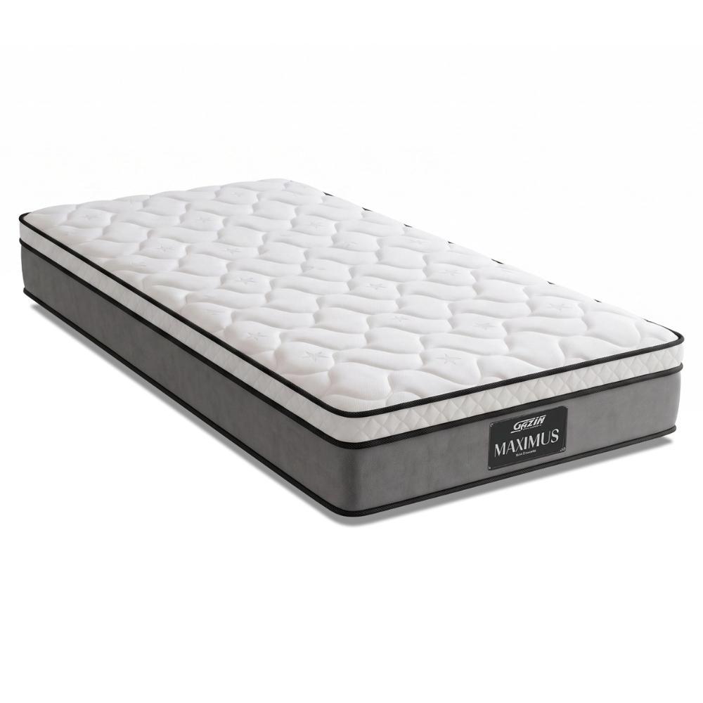 Colchão Solteiro Gazin Maximus Molas Ensacadas 88x188x24cm Cinza / Branco