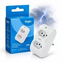 Protetor de Surto 2 Tomadas 10A Luz Indicativa Bivolt