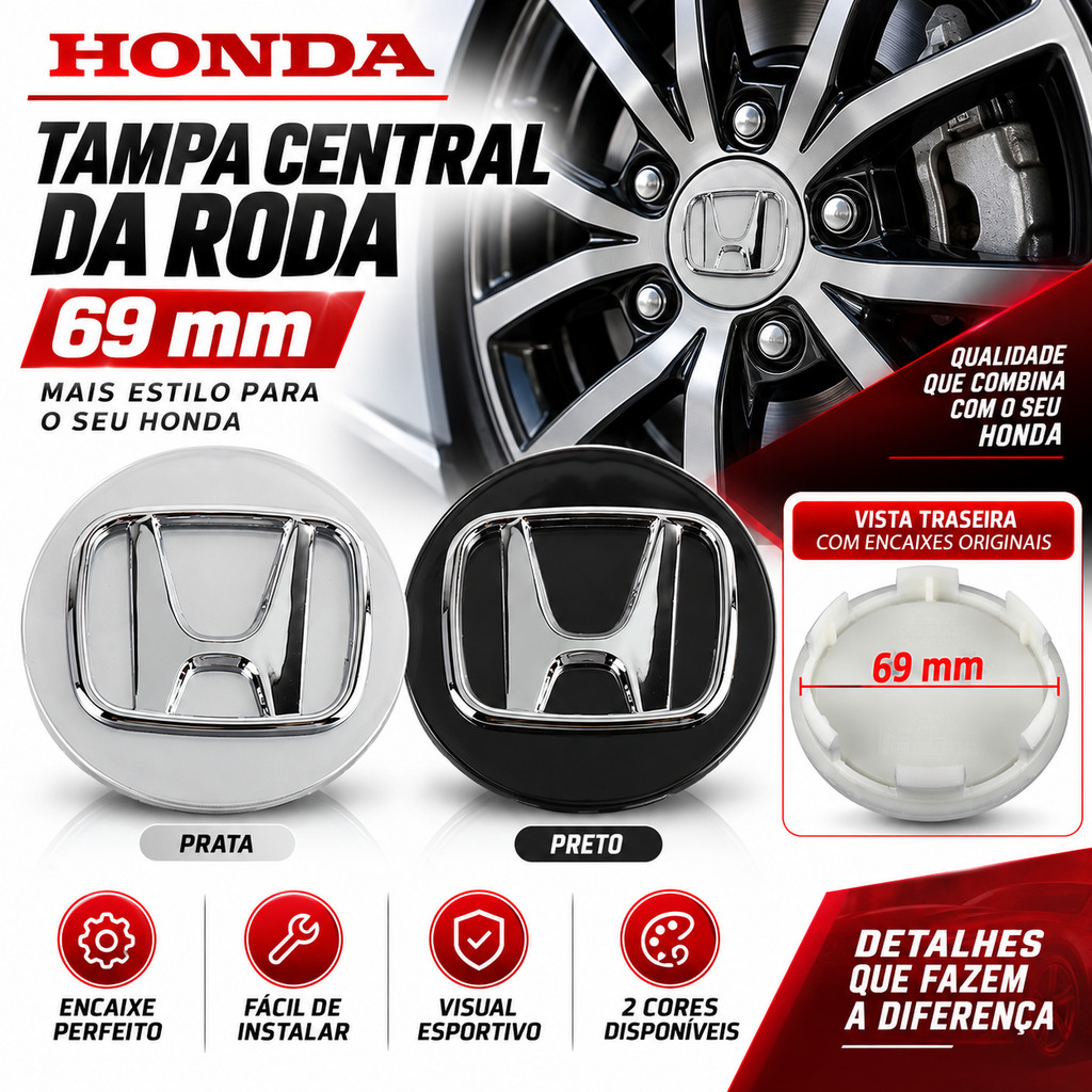 4 Pçs 58/69MM Tampa Central Da Roda Do Carro Hub Cobre Acessórios Exteriores Automóveis Para Honda Civic XR-V HR Cidade 
