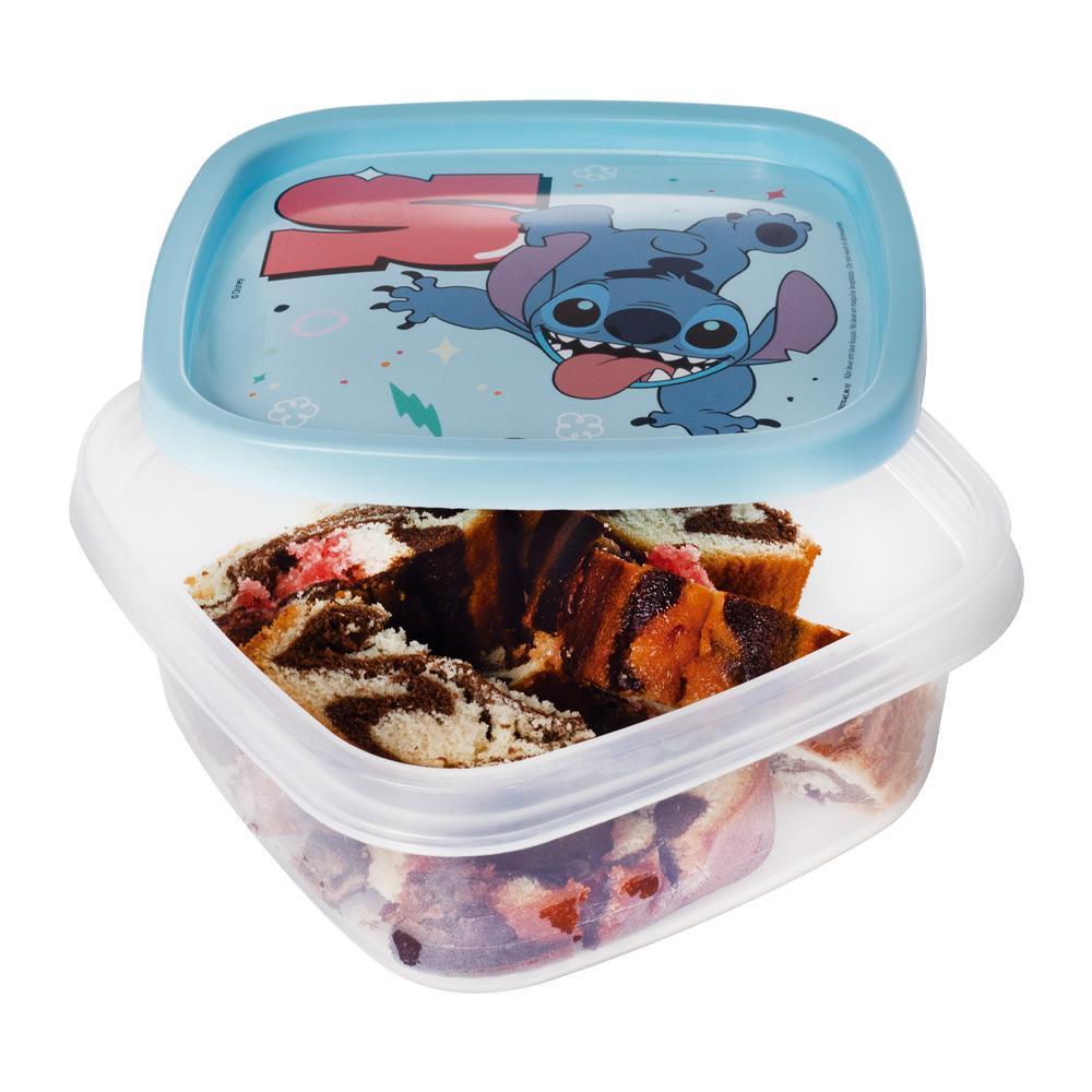 Pote Quadrado Lancheira Passeio Mochila Stitch Plasútil