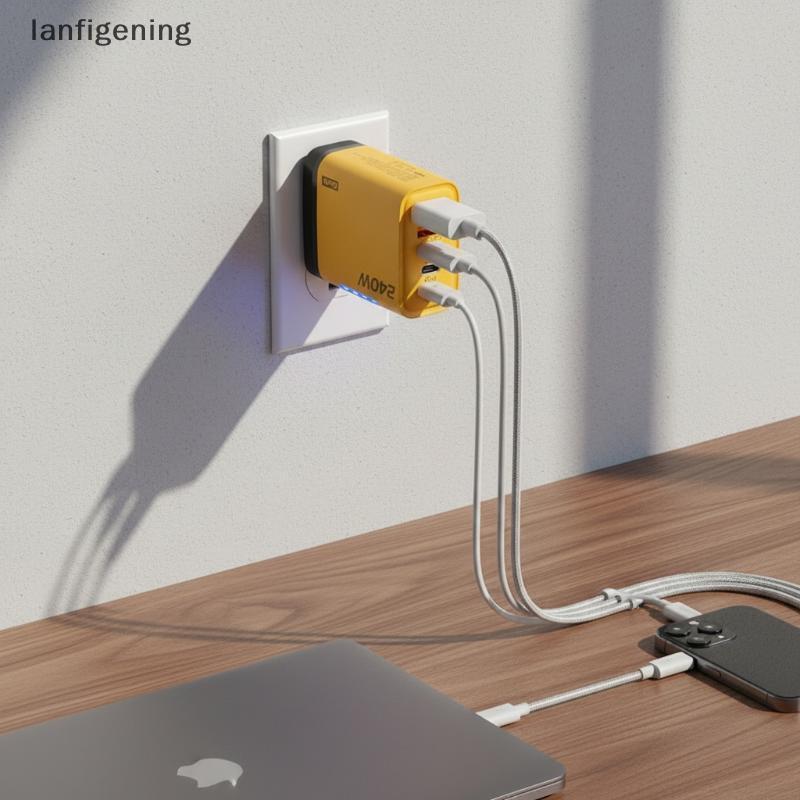 Carregador Rápido GaN De 5 Portas 240W USB C PD QC3.0 Adaptador De Carregamento Portátil Para Viagens De Escritório Em C