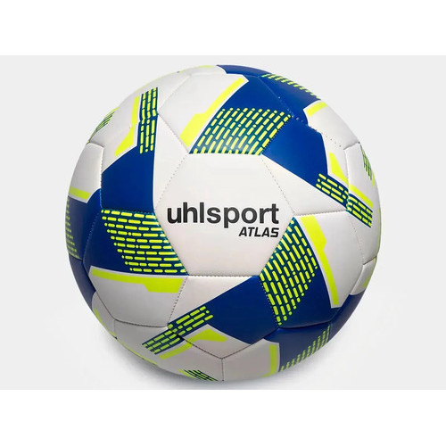 Bola Campo Futebol Uhlsport Atlas Tamanho 5 Profissional Branco - Amarelo - Azul