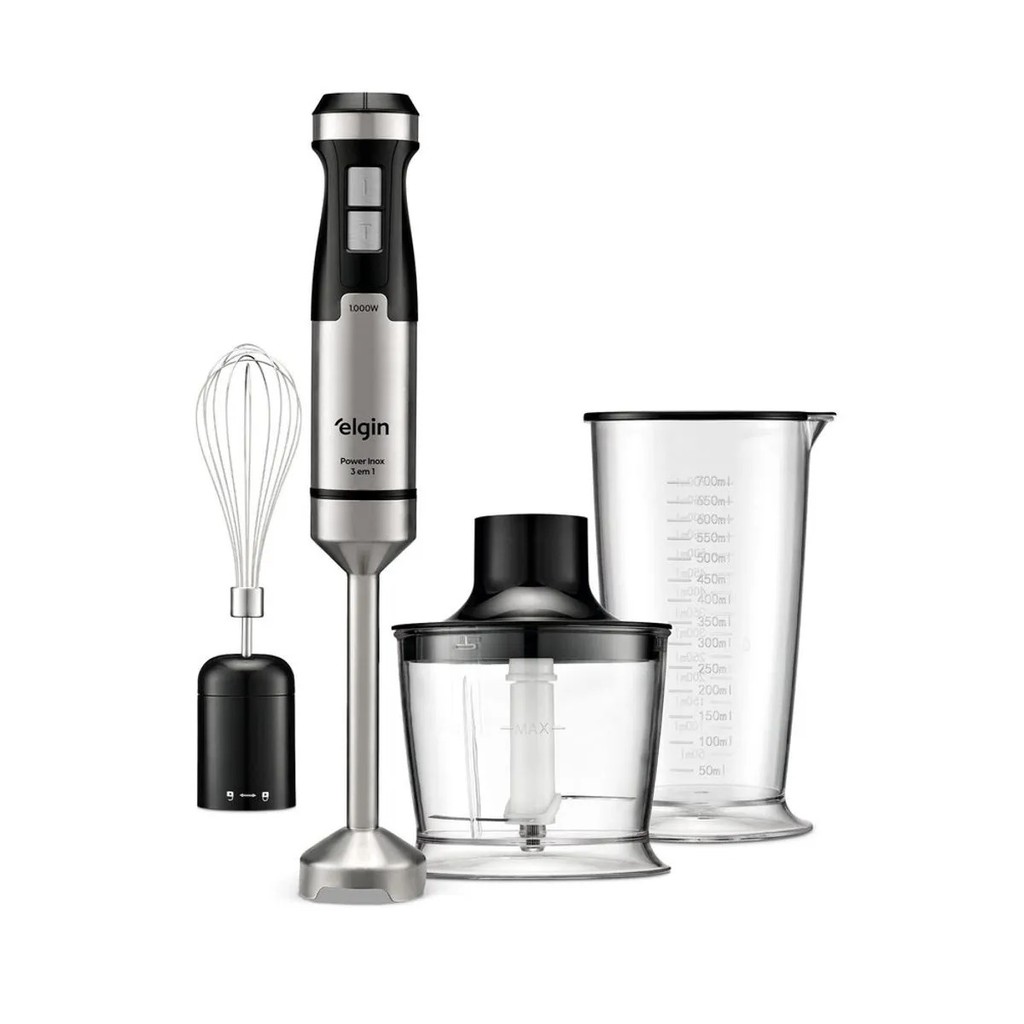 Mixer 3 Em 1 Power Inox Elgin 1000W 3X1 Mix Processador e Batedor
