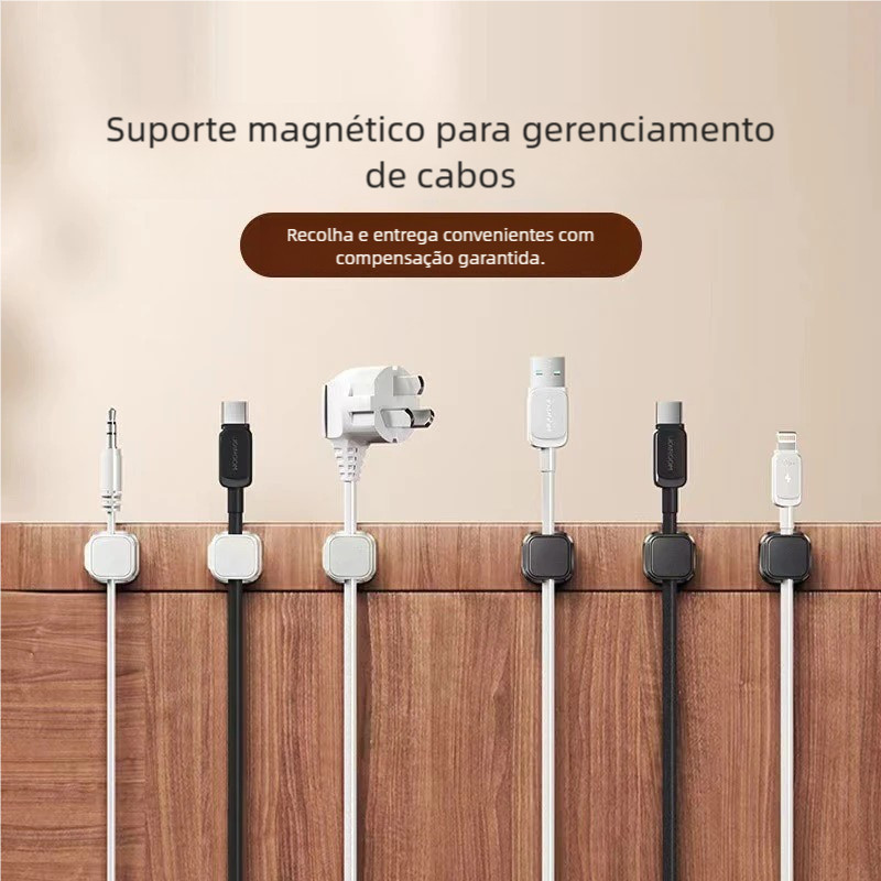 Organizador De Cabos Autoadesivo Magnético-Portátil , Prático Para Reduzir O Desordem De Fios