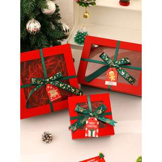 Caixa de presente de natal embalagem caixa vazia arco decoração caixa de presente vermelha feriado aplicável seguro frut