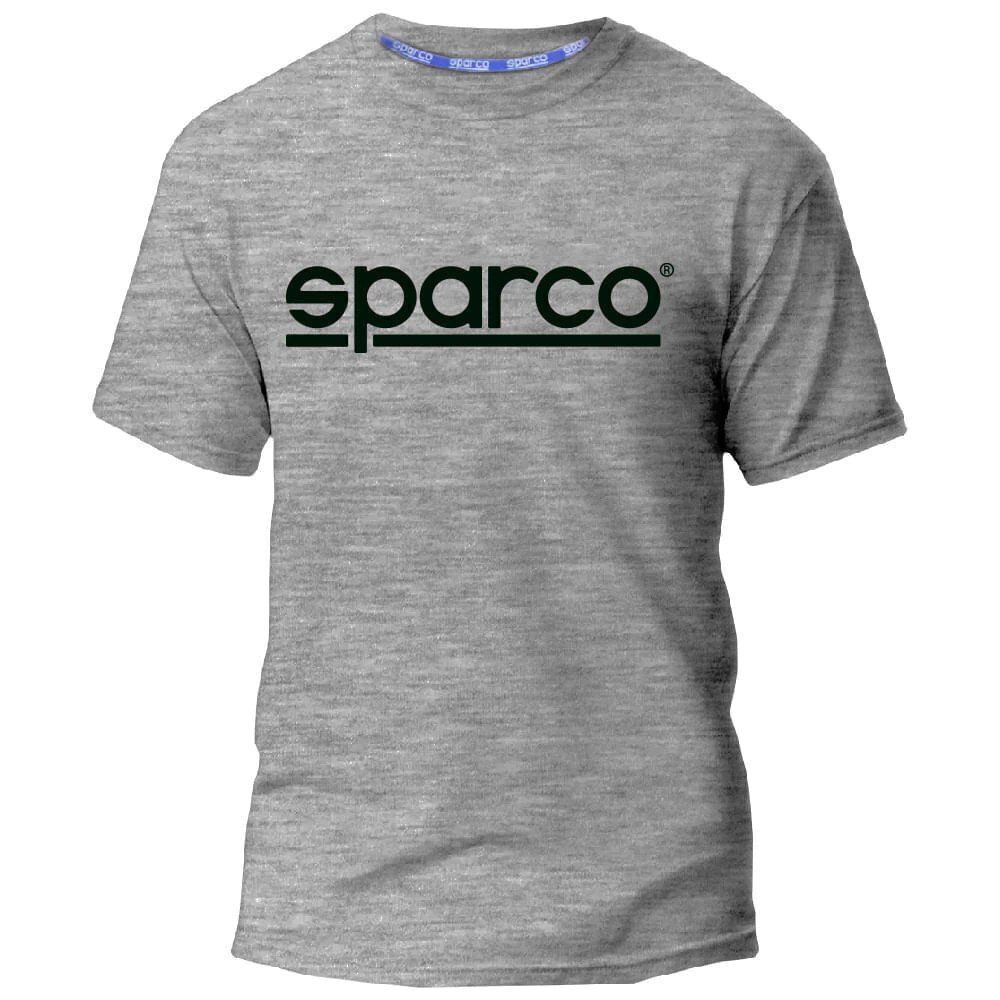 Camiseta Masculina Cinza Gola Redonda Sparco 100% Algodão