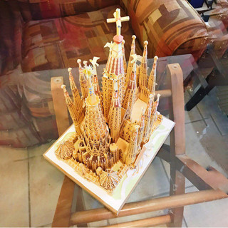 Edifício mundialmente famoso espanha catedral Shenjiatang modelo de papel DIY estudante mão trabalho indústria