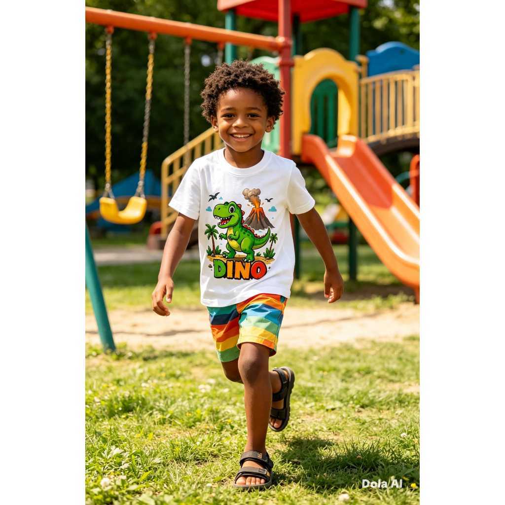 Camisa Camiseta Infantil Masculina Dinossauro Confortável Estiloso Varias Cores