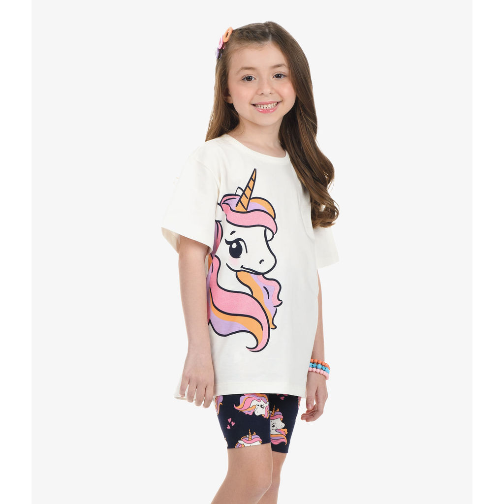 Conjunto Blusa com Ciclista Menina Rovi Kids Bege