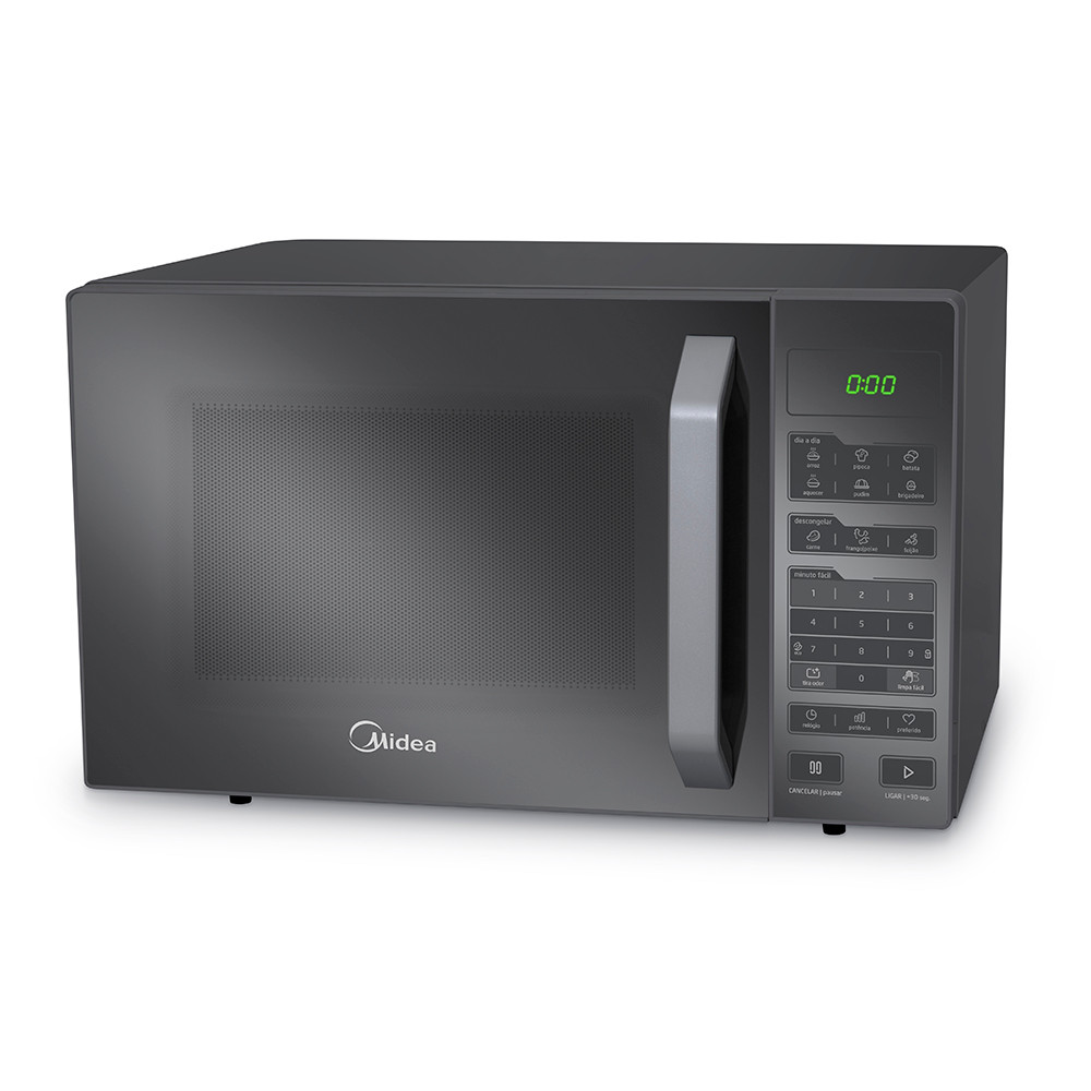 Imagem Micro-ondas 27 Litros Midea MXSA27S1 Função Tira Odor e Limpa Fácil Prata c/Porta Espelhada 110V