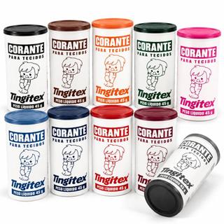 Kit 6 Corante Tingitex Para Tecido 45g Roupa Renovar Varias Cores
