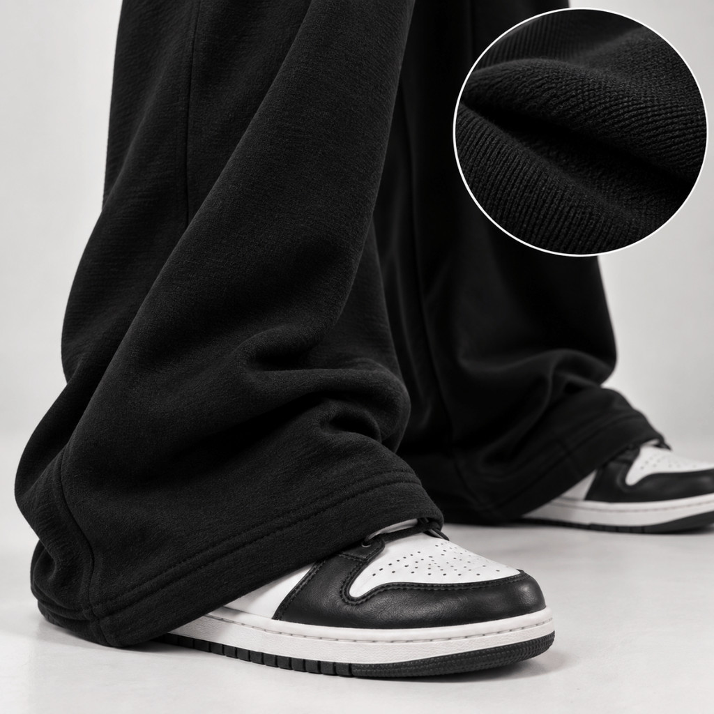Calça Moletom Wide Leg Feminina Estampada Streetwear Baggy Oversized Gótica Casual Confortável — imagem 2 de 2