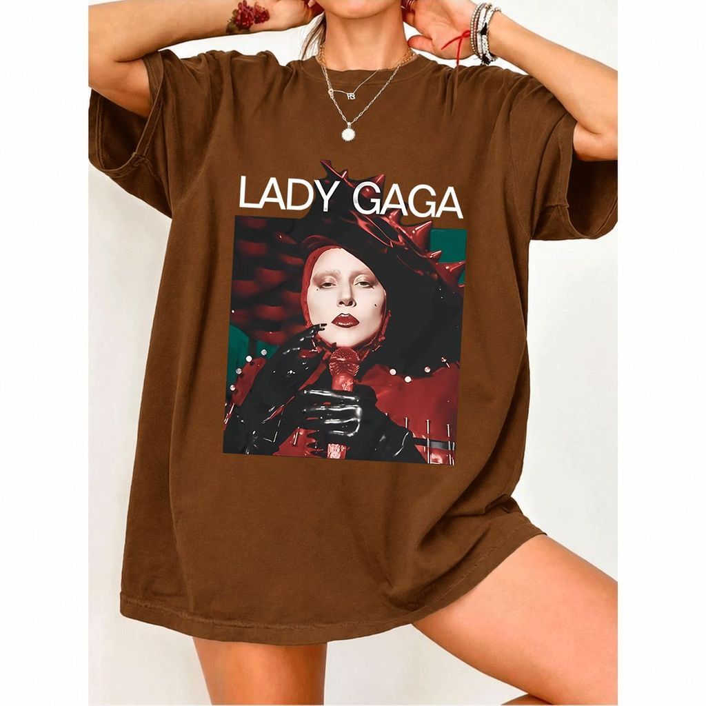 [Camiseta Premium em Algodão Puro]MIA Camiseta Feminina Oversized Streetwear, Estampa Lady Gaga, Em Algodão 100%, Estilo