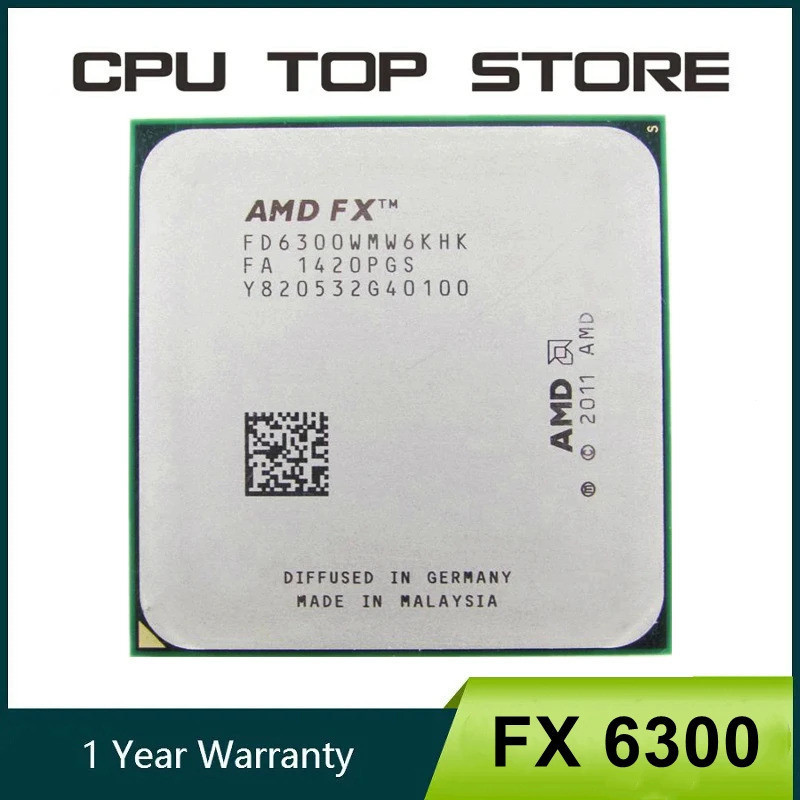 Processador AMD FX6300 FX 6300 LGA AM3 + seis núcleos, frequência principal de 3.5 GHz.