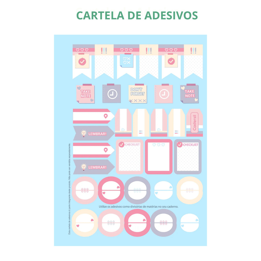 Caderno Argolado Colegial 80fls Cherry Lovers - CADERSIL Capa:Xadrez Verde · foto 2